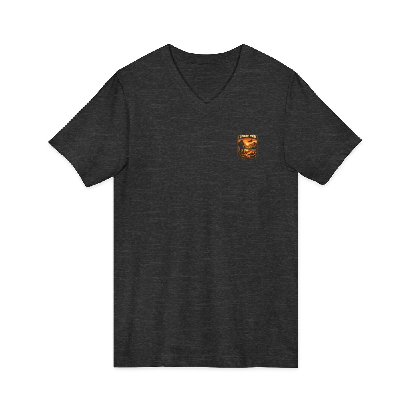 Explore More V-Neck Tee — Adventure Hiking Graphic Shirt