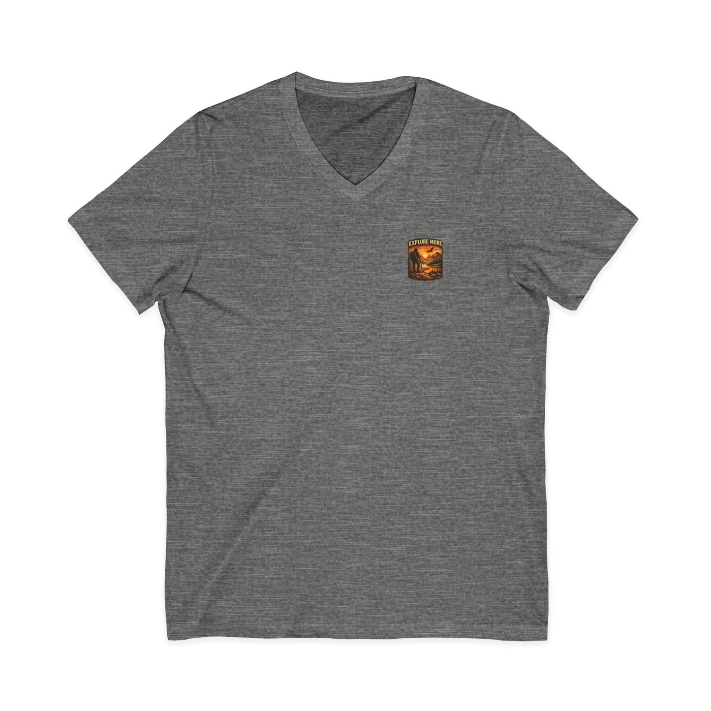 Explore More V-Neck Tee — Adventure Hiking Graphic Shirt