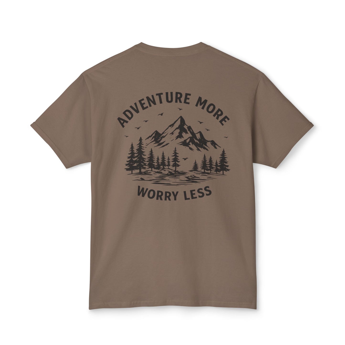 Adventure More, Worry Less Mountain Graphic T-Shirt