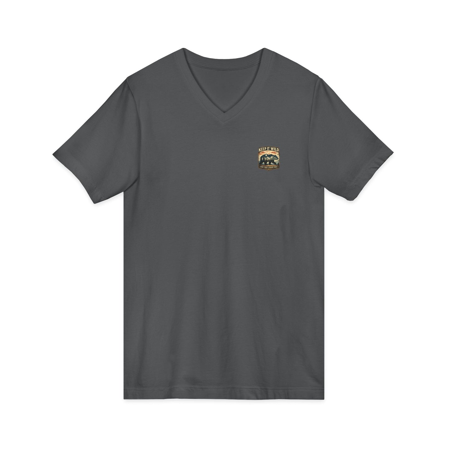 Keep It Wild V-Neck Tee — Bear Mountains 'Stay True & Roam Free' Outdoor T-Shirt