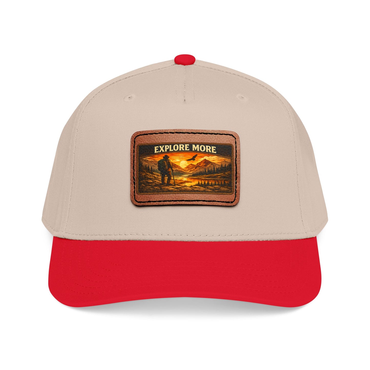 Explore More Leather Patch  — Outdoor Adventure Trucker Hat