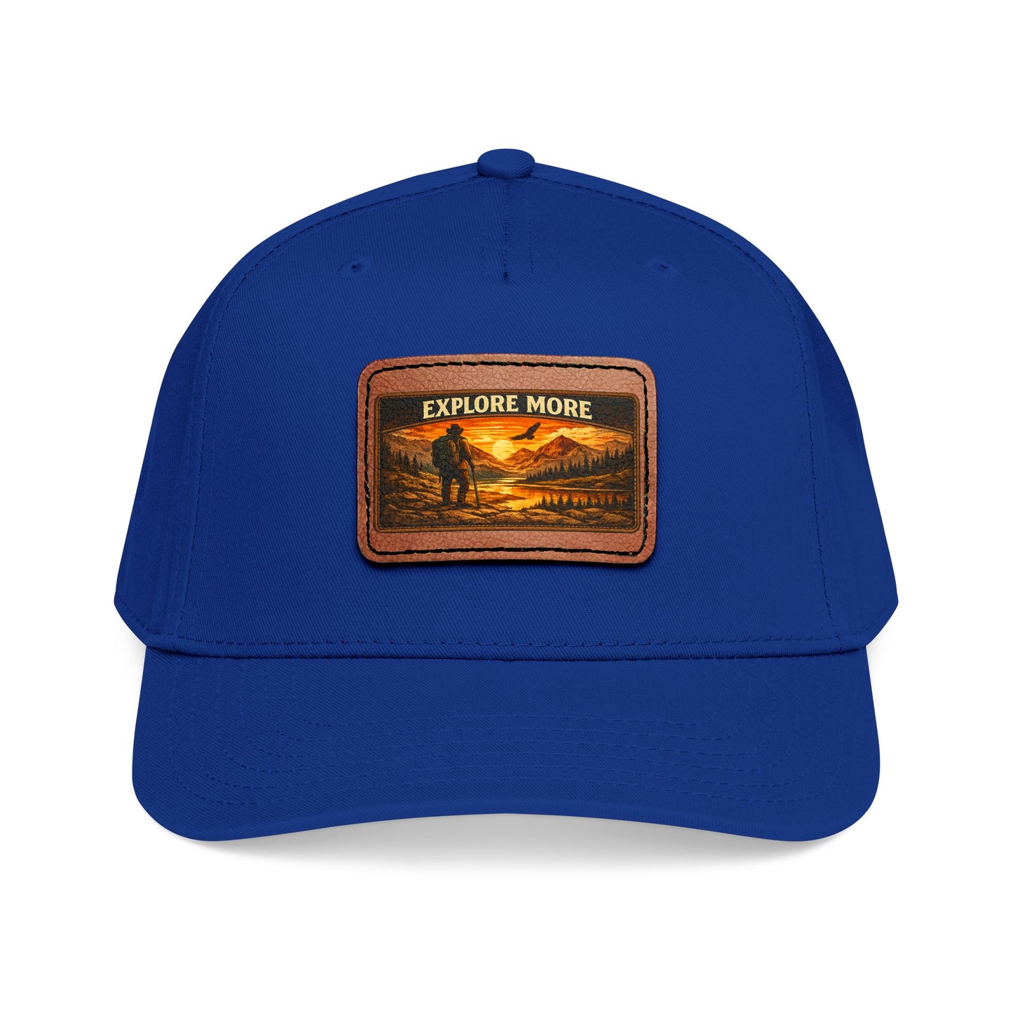 Explore More Leather Patch  — Outdoor Adventure Trucker Hat