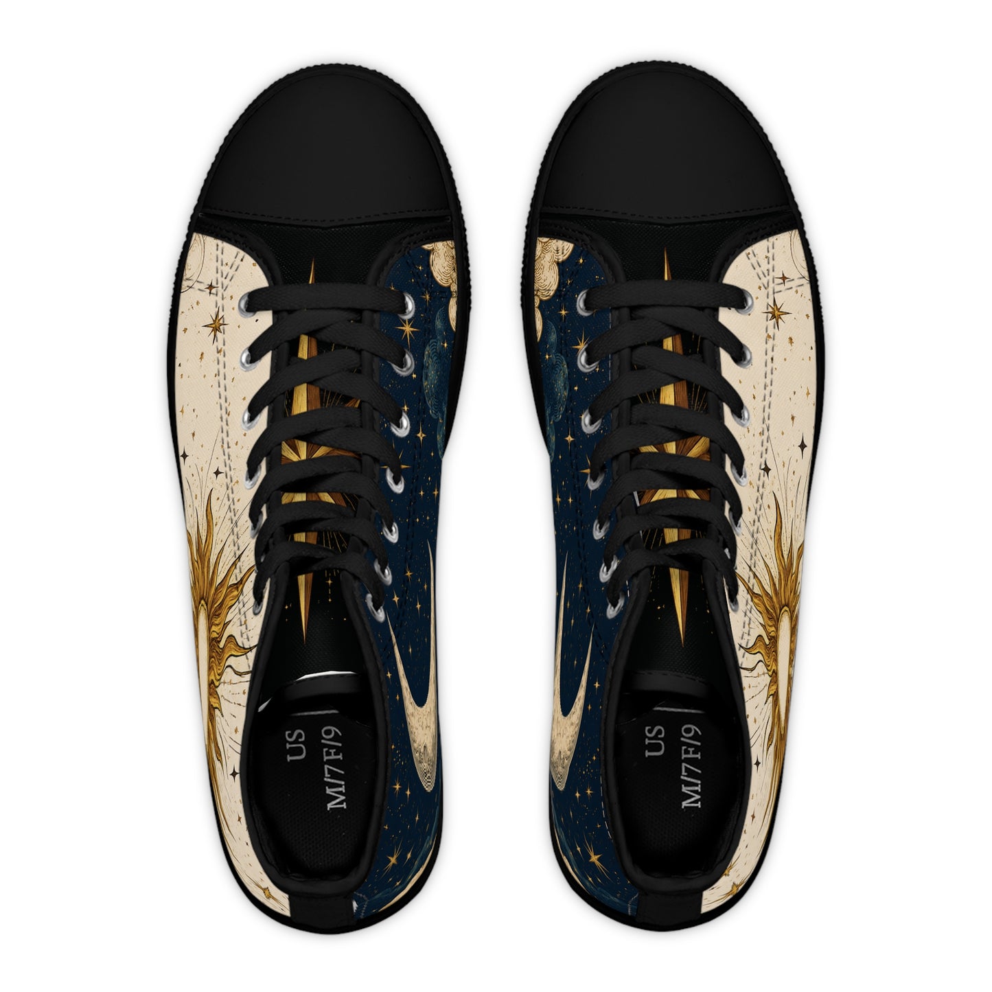Celestial Sun & Moon Women's High Top Sneakers