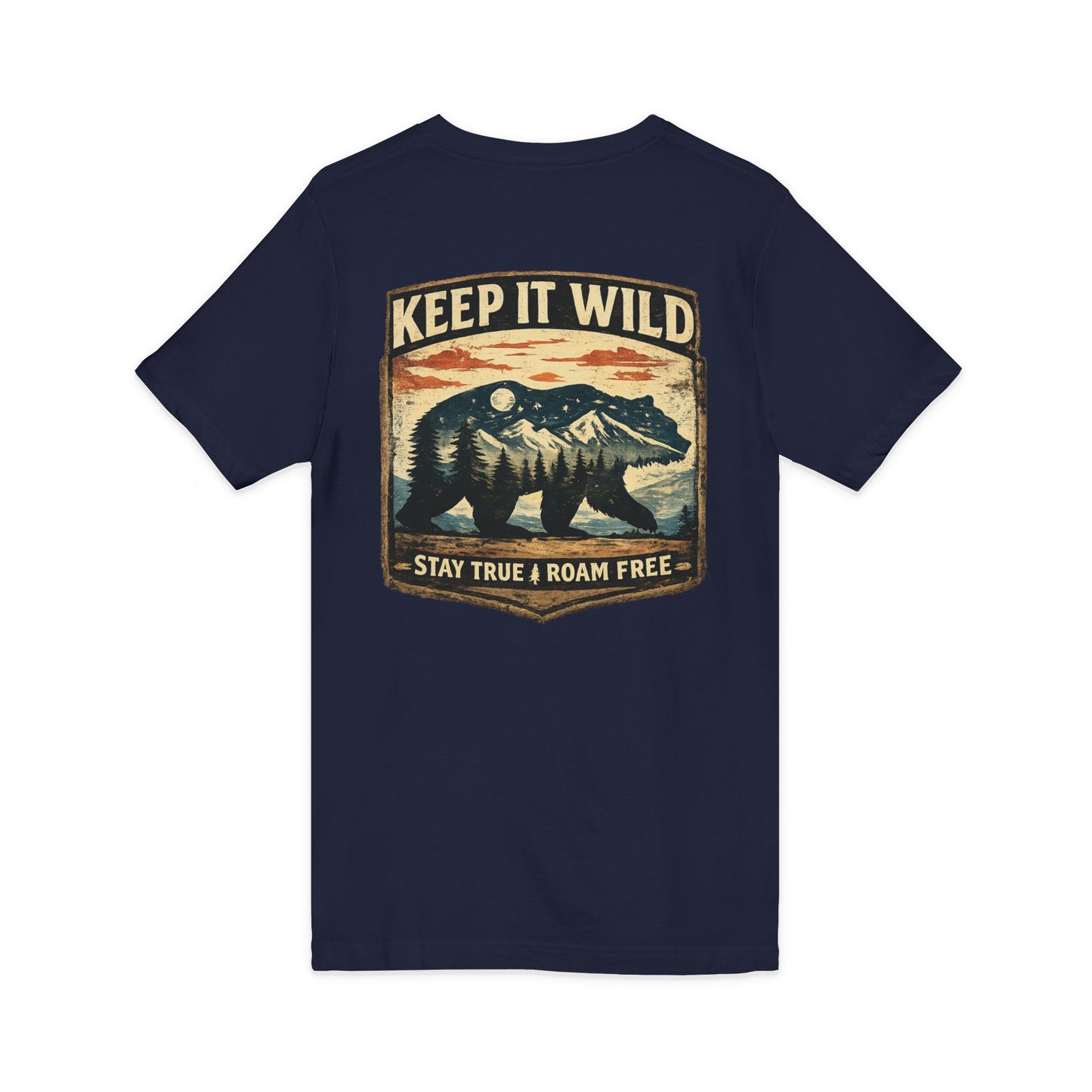 Keep It Wild V-Neck Tee — Bear Mountains 'Stay True & Roam Free' Outdoor T-Shirt
