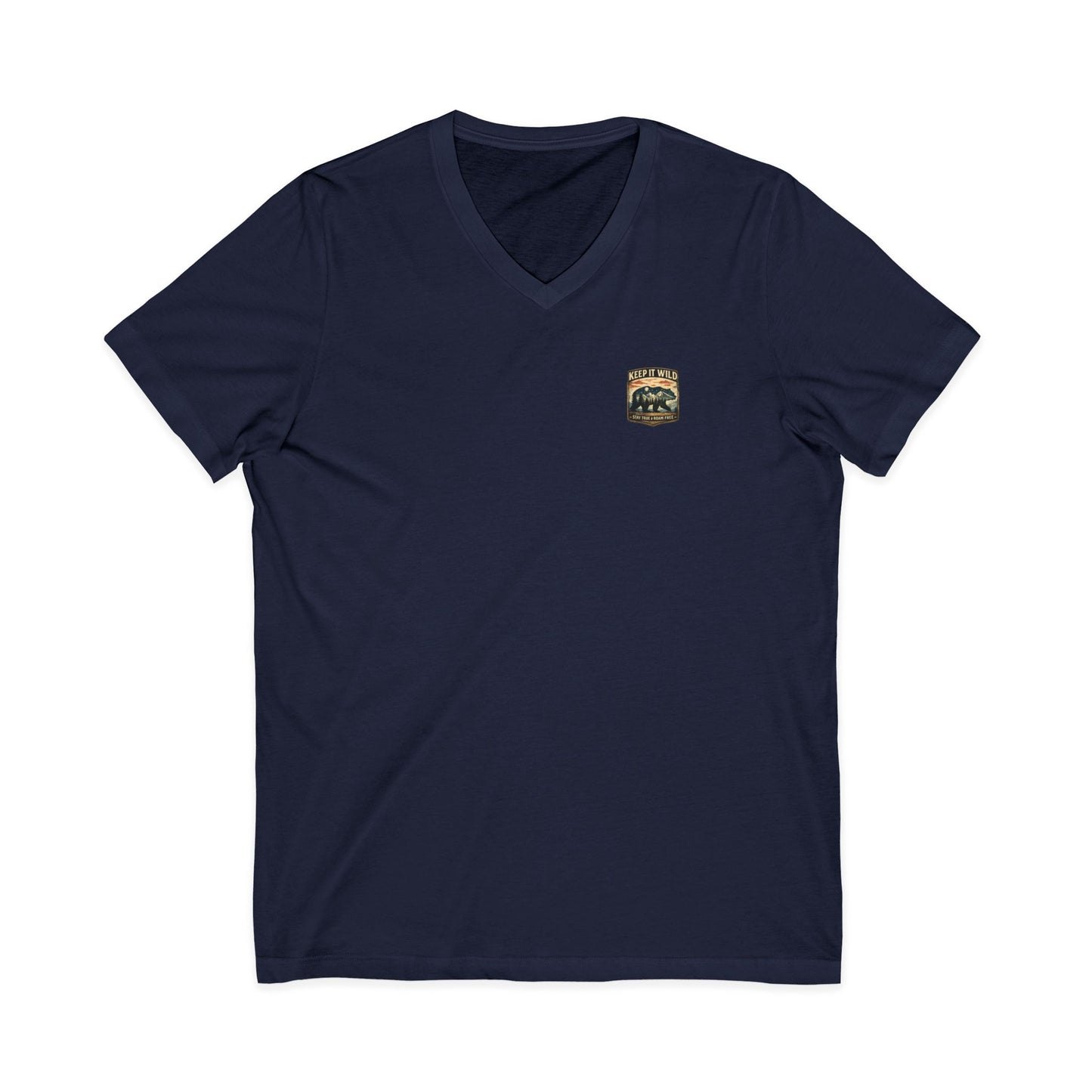 Keep It Wild V-Neck Tee — Bear Mountains 'Stay True & Roam Free' Outdoor T-Shirt