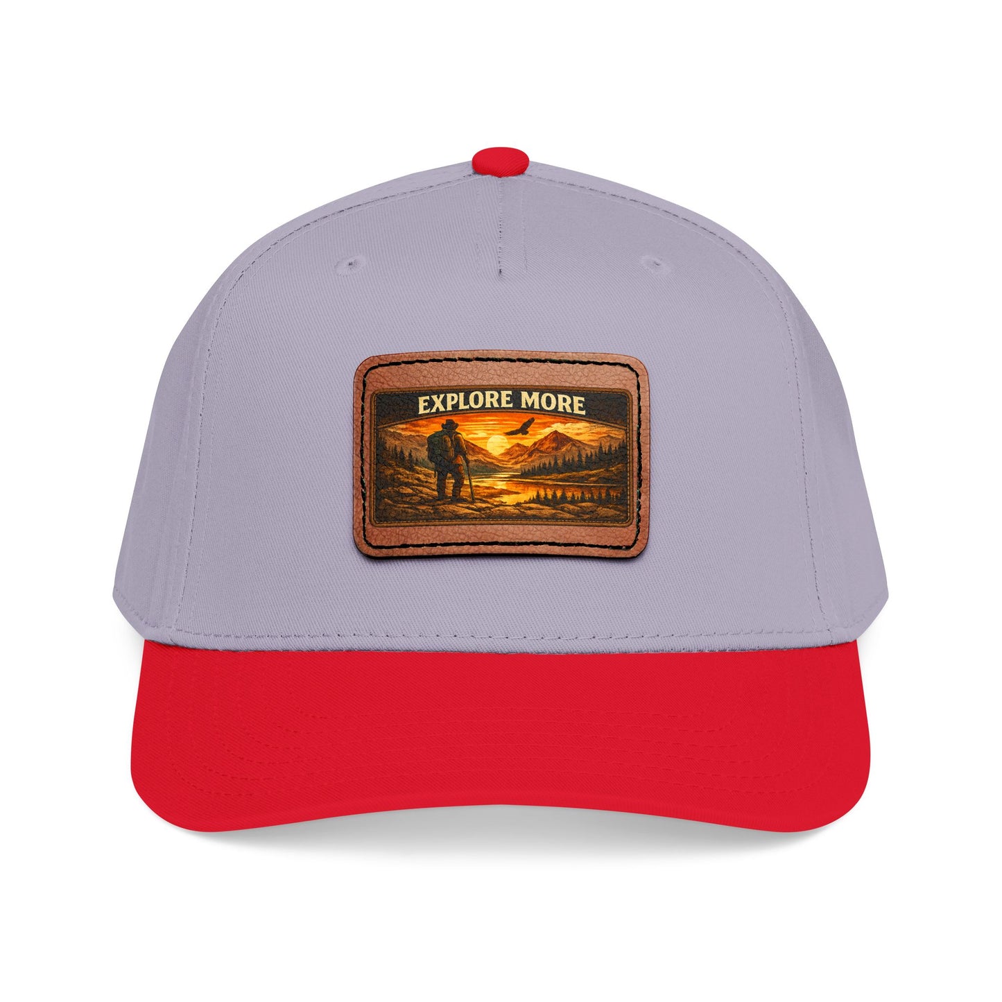 Explore More Leather Patch  — Outdoor Adventure Trucker Hat