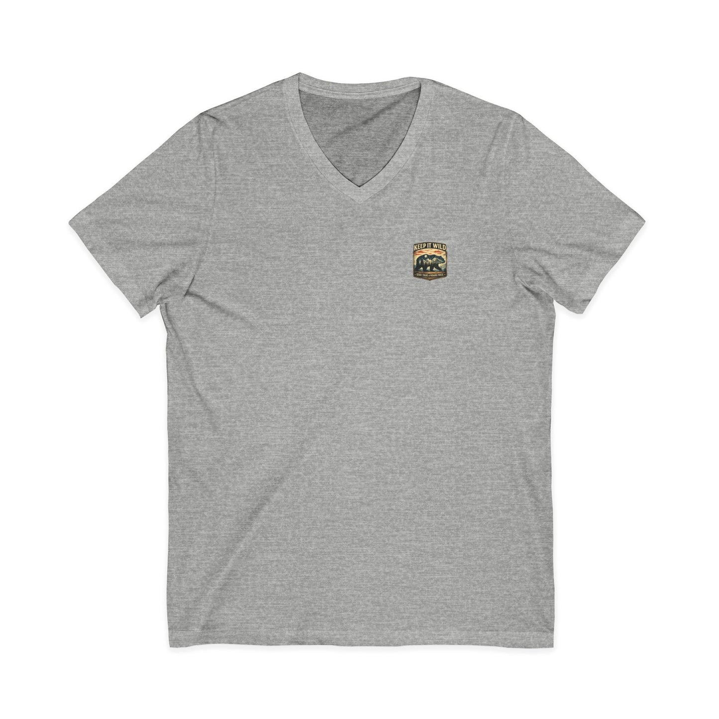 Keep It Wild V-Neck Tee — Bear Mountains 'Stay True & Roam Free' Outdoor T-Shirt