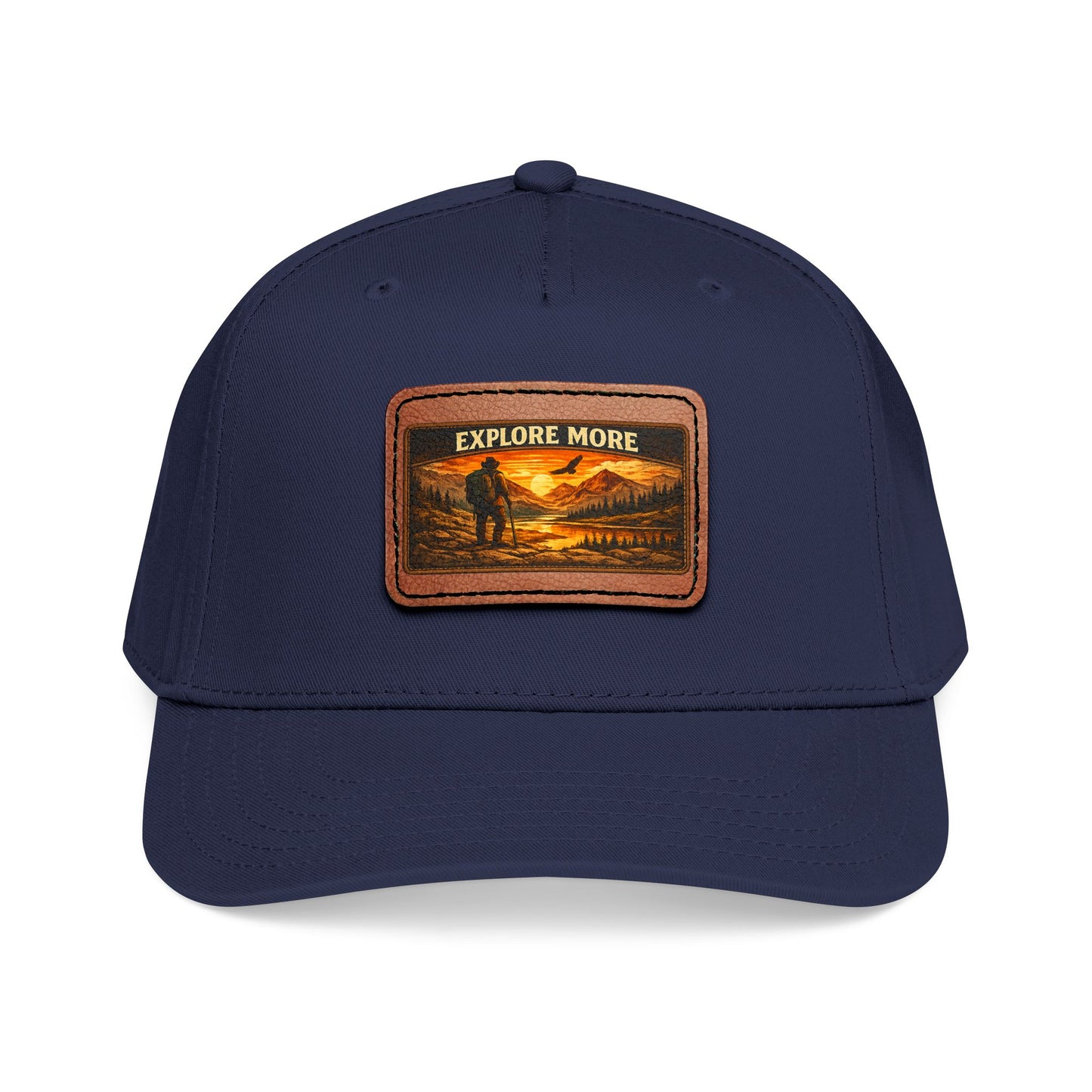 Explore More Leather Patch  — Outdoor Adventure Trucker Hat