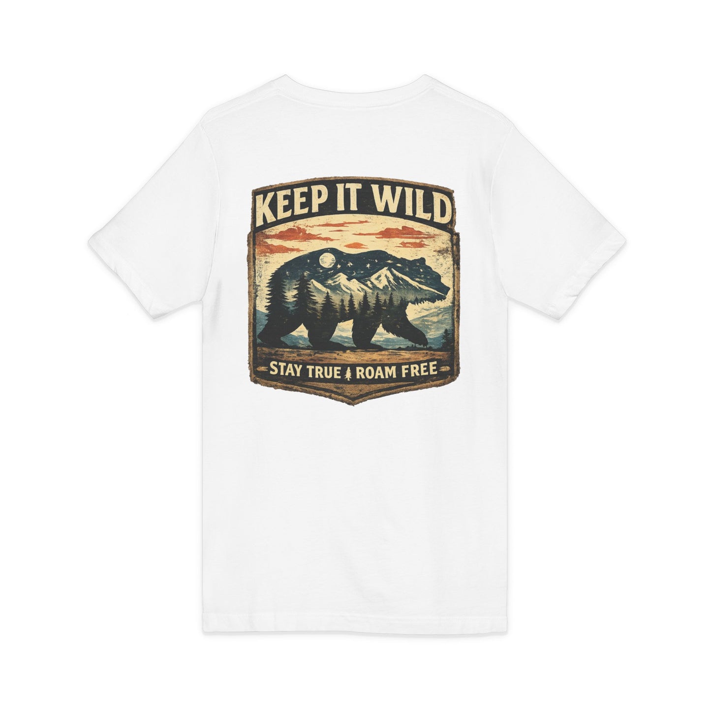 Keep It Wild V-Neck Tee — Bear Mountains 'Stay True & Roam Free' Outdoor T-Shirt