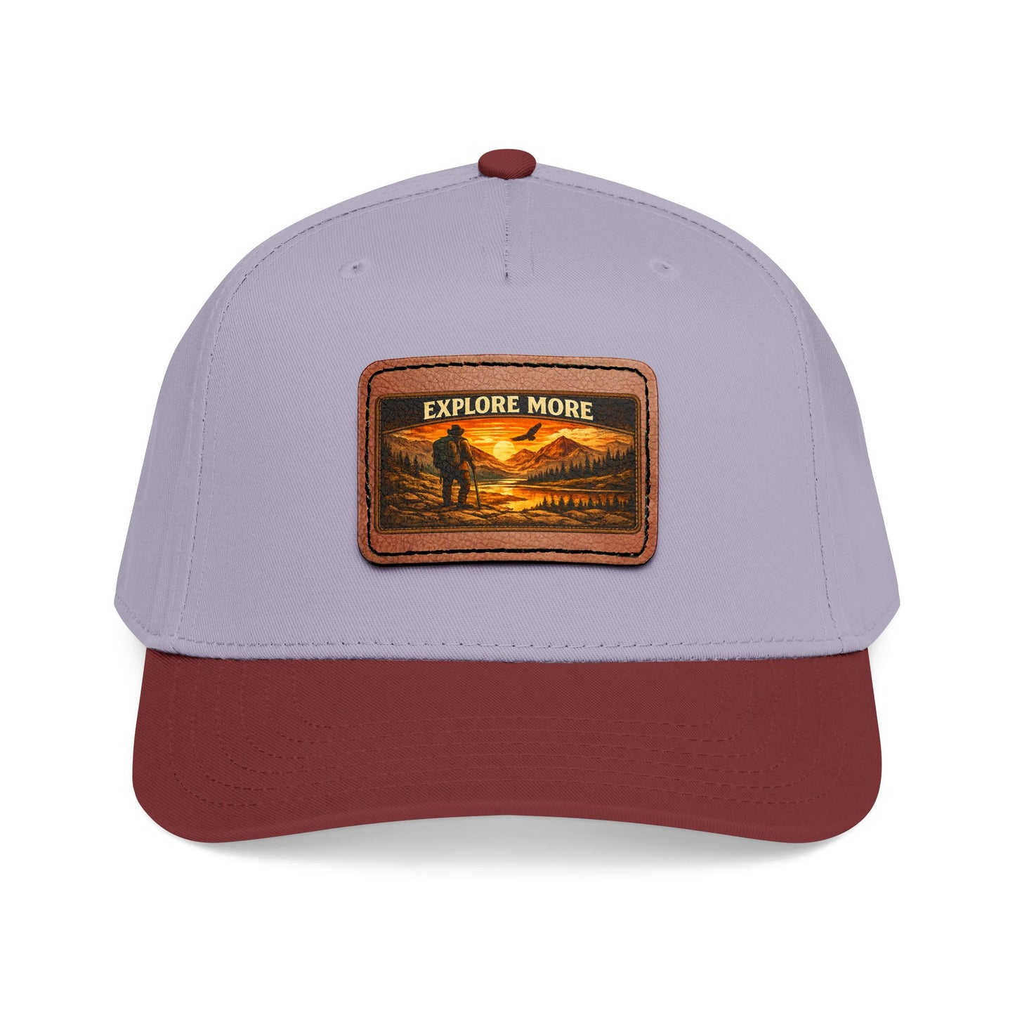 Explore More Leather Patch  — Outdoor Adventure Trucker Hat