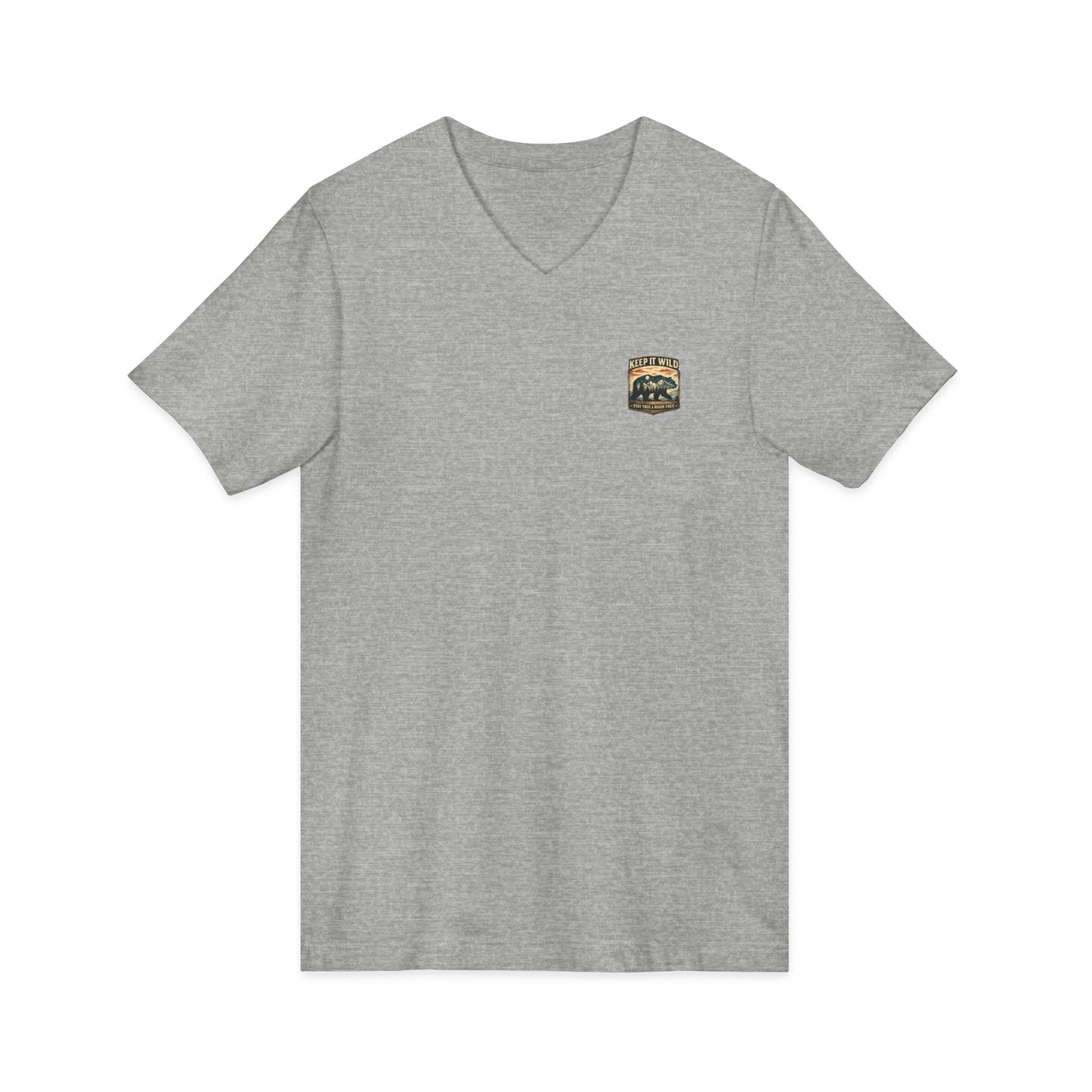 Keep It Wild V-Neck Tee — Bear Mountains 'Stay True & Roam Free' Outdoor T-Shirt