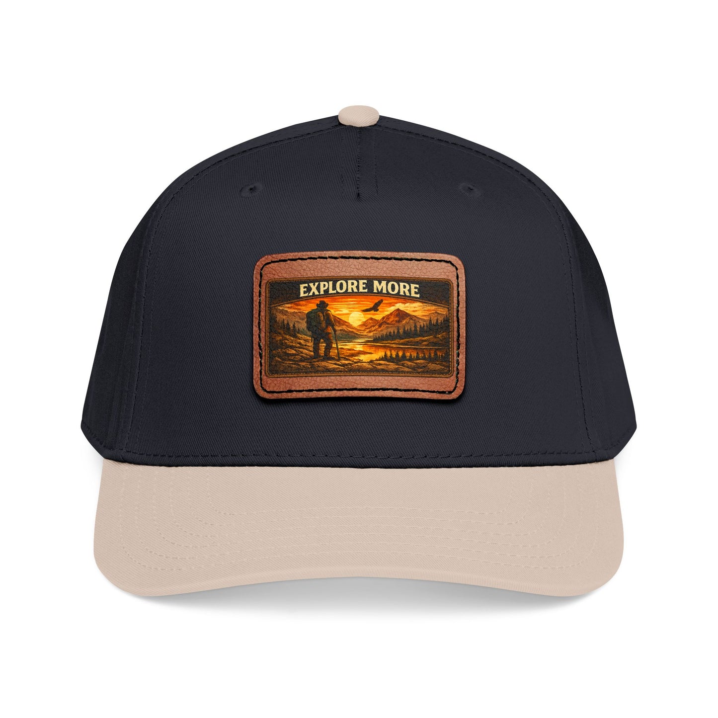 Explore More Leather Patch  — Outdoor Adventure Trucker Hat