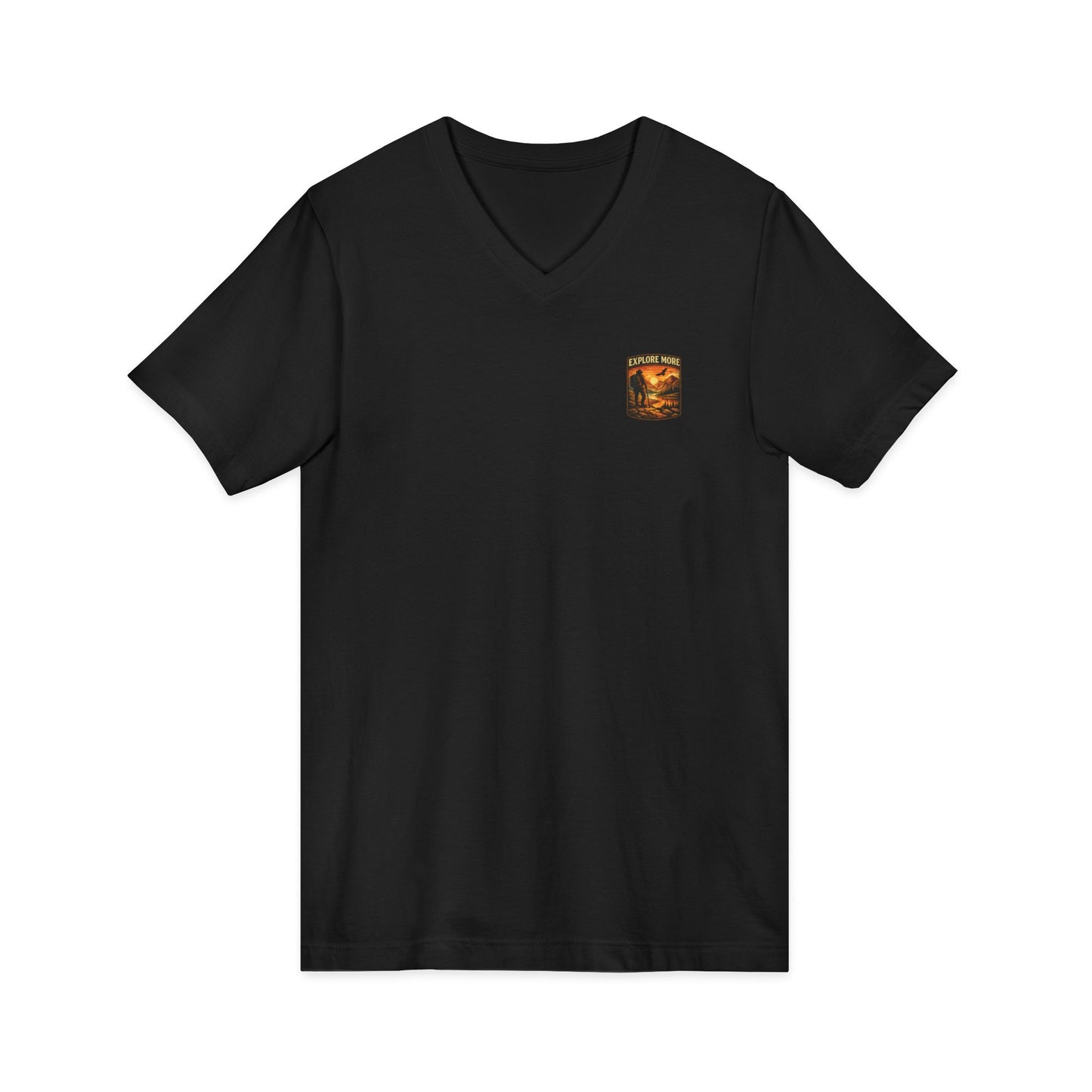Explore More V-Neck Tee — Adventure Hiking Graphic Shirt
