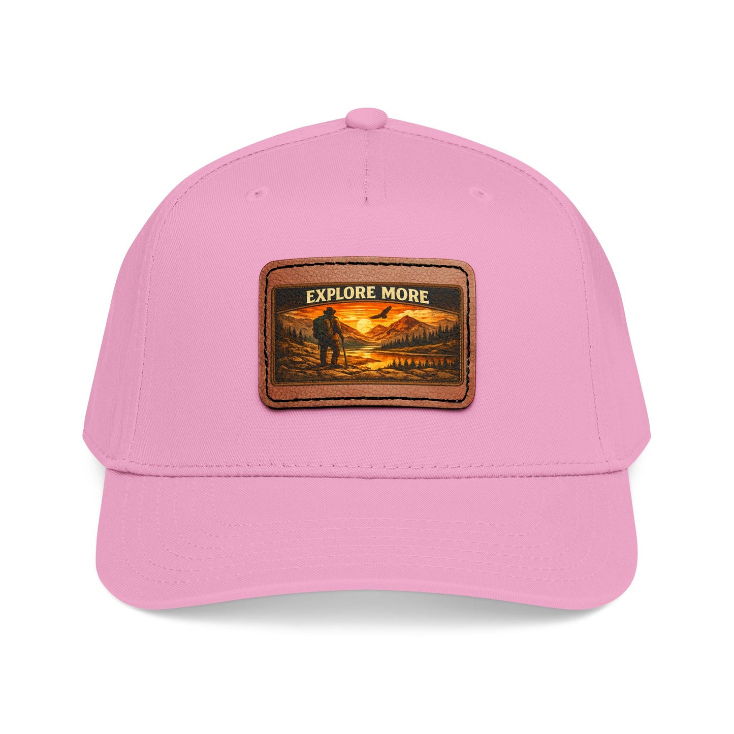 Explore More Leather Patch  — Outdoor Adventure Trucker Hat