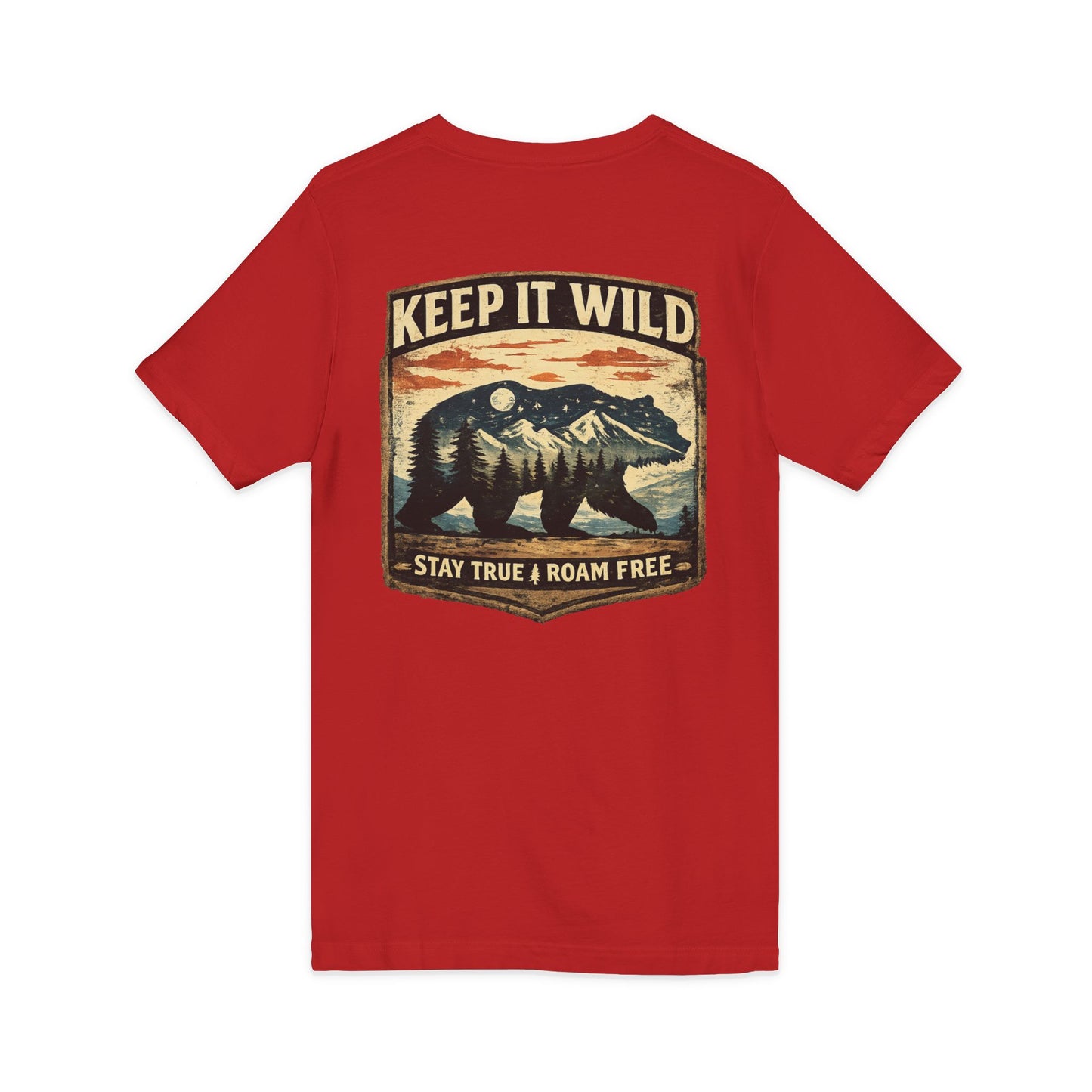 Keep It Wild V-Neck Tee — Bear Mountains 'Stay True & Roam Free' Outdoor T-Shirt