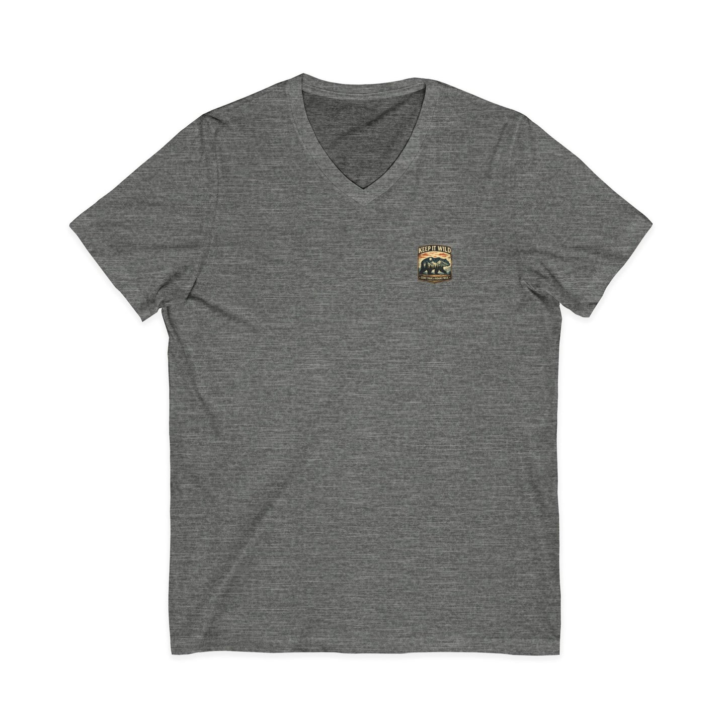 Keep It Wild V-Neck Tee — Bear Mountains 'Stay True & Roam Free' Outdoor T-Shirt