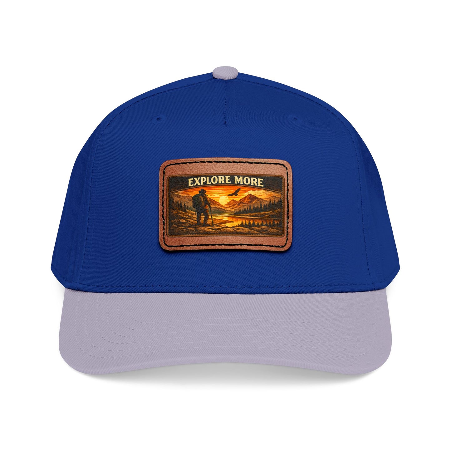 Explore More Leather Patch  — Outdoor Adventure Trucker Hat