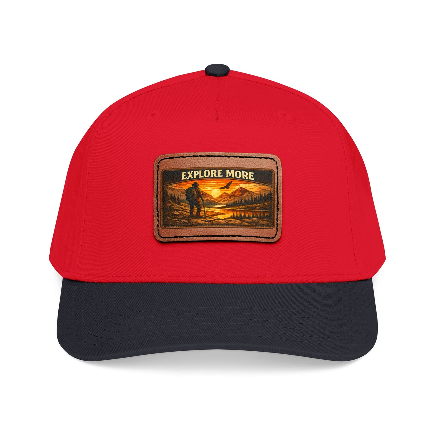 Explore More Leather Patch  — Outdoor Adventure Trucker Hat