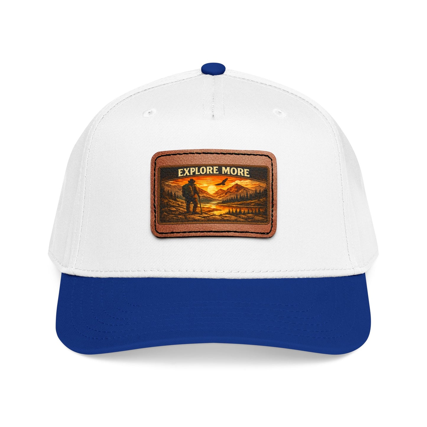 Explore More Leather Patch  — Outdoor Adventure Trucker Hat