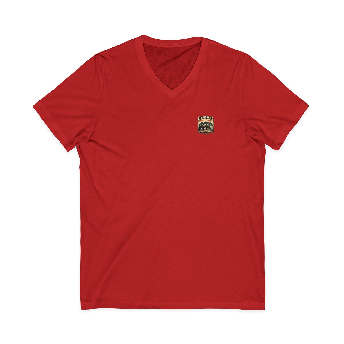 Keep It Wild V-Neck Tee — Bear Mountains 'Stay True & Roam Free' Outdoor T-Shirt