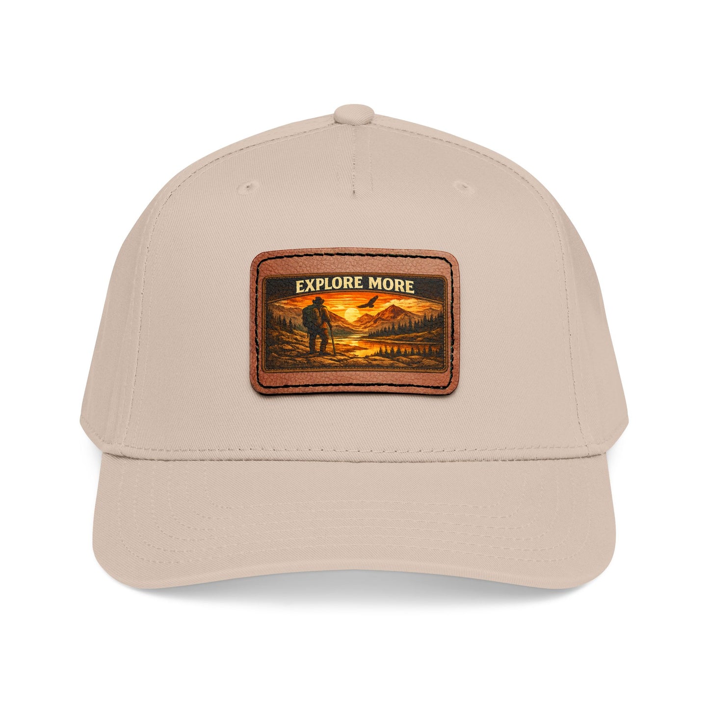 Explore More Leather Patch  — Outdoor Adventure Trucker Hat