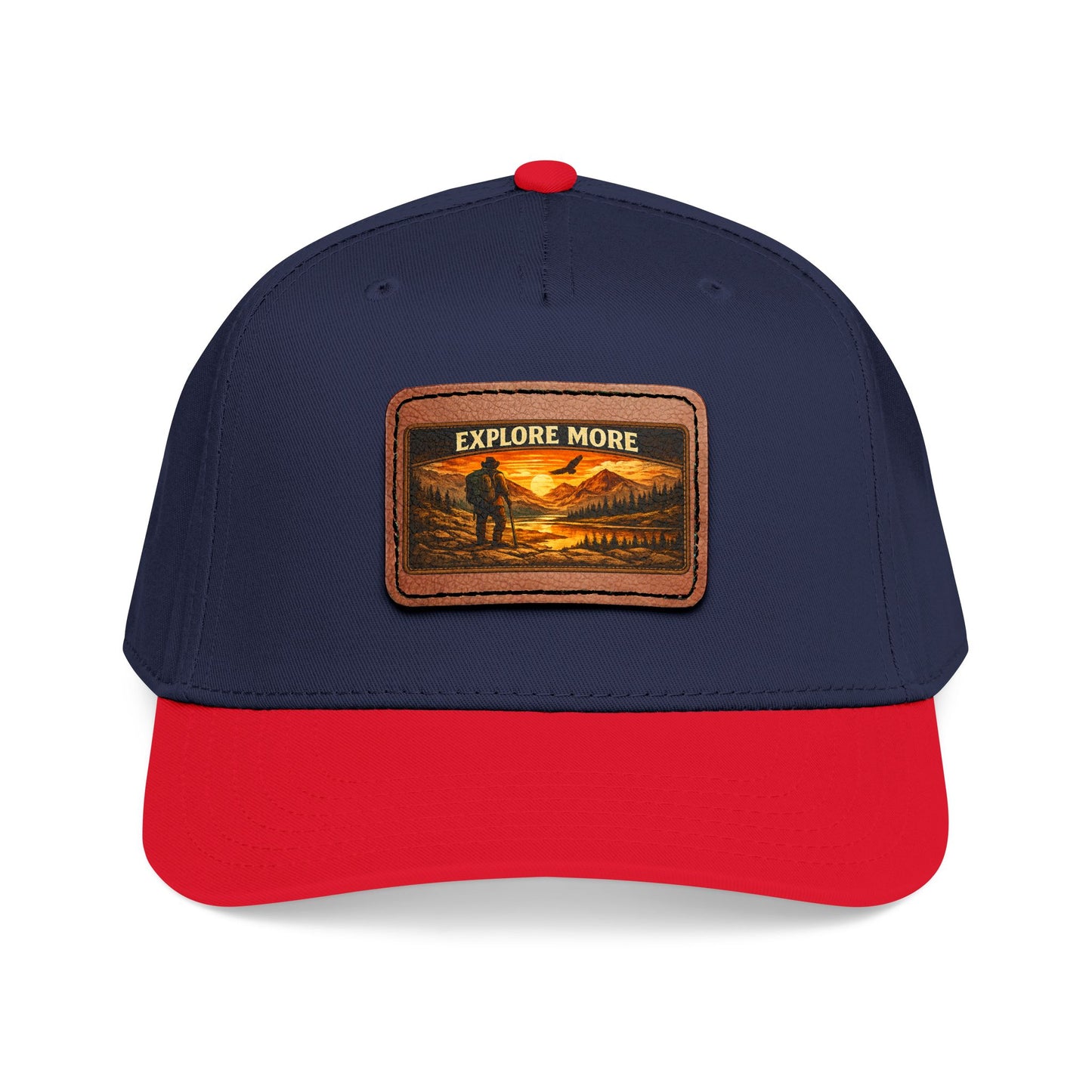 Explore More Leather Patch  — Outdoor Adventure Trucker Hat