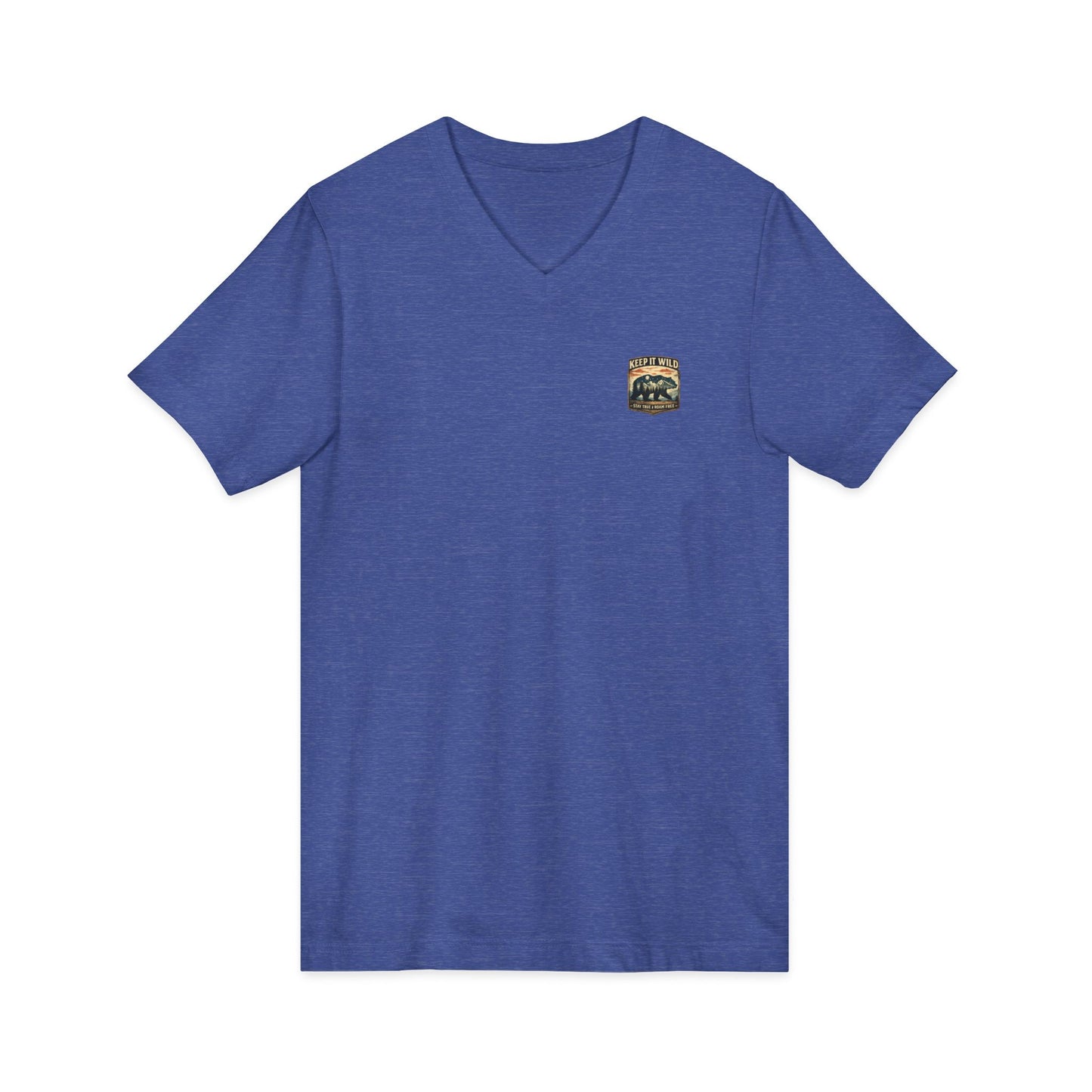 Keep It Wild V-Neck Tee — Bear Mountains 'Stay True & Roam Free' Outdoor T-Shirt