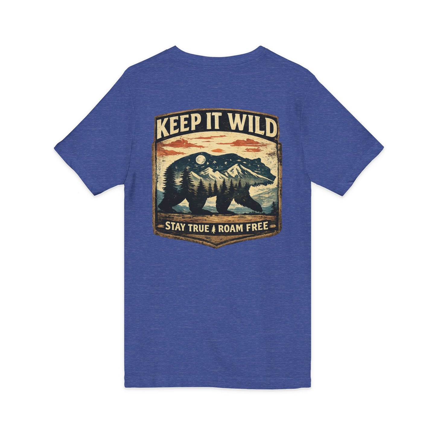 Keep It Wild V-Neck Tee — Bear Mountains 'Stay True & Roam Free' Outdoor T-Shirt