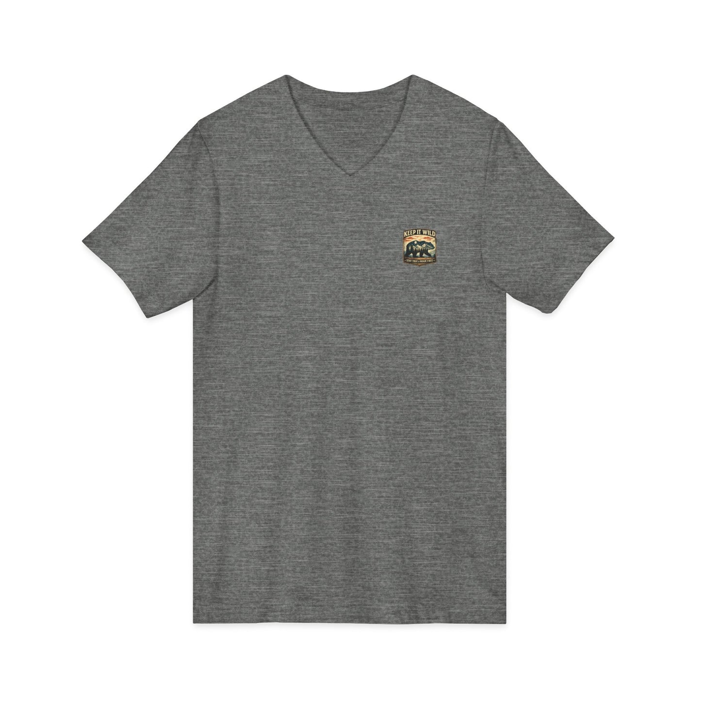 Keep It Wild V-Neck Tee — Bear Mountains 'Stay True & Roam Free' Outdoor T-Shirt