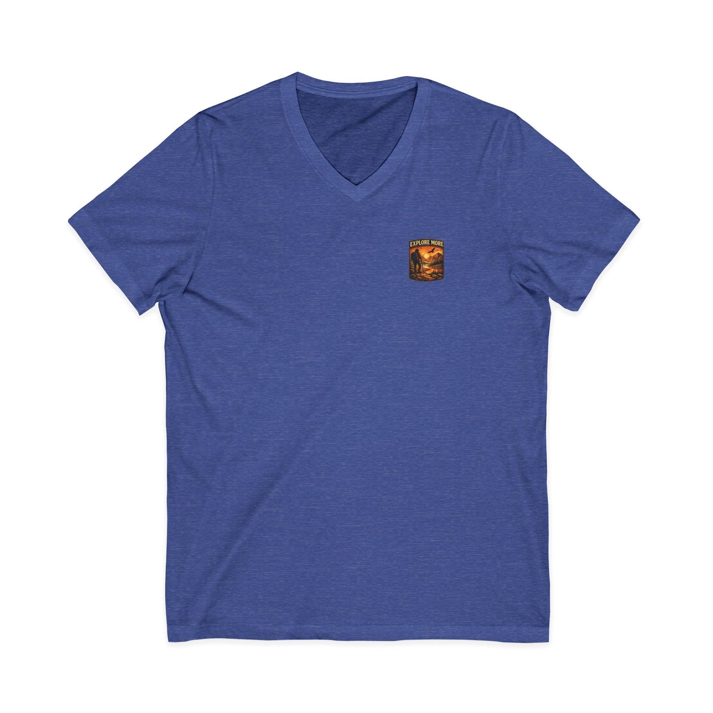 Explore More V-Neck Tee — Adventure Hiking Graphic Shirt