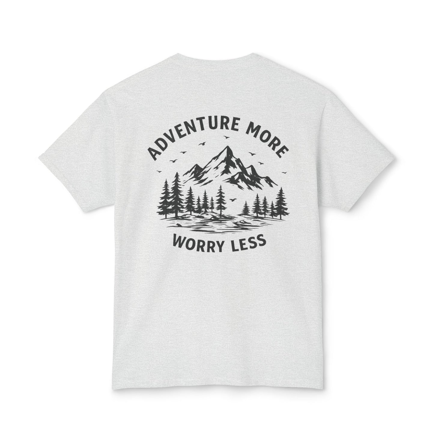 Adventure More, Worry Less Mountain Graphic T-Shirt