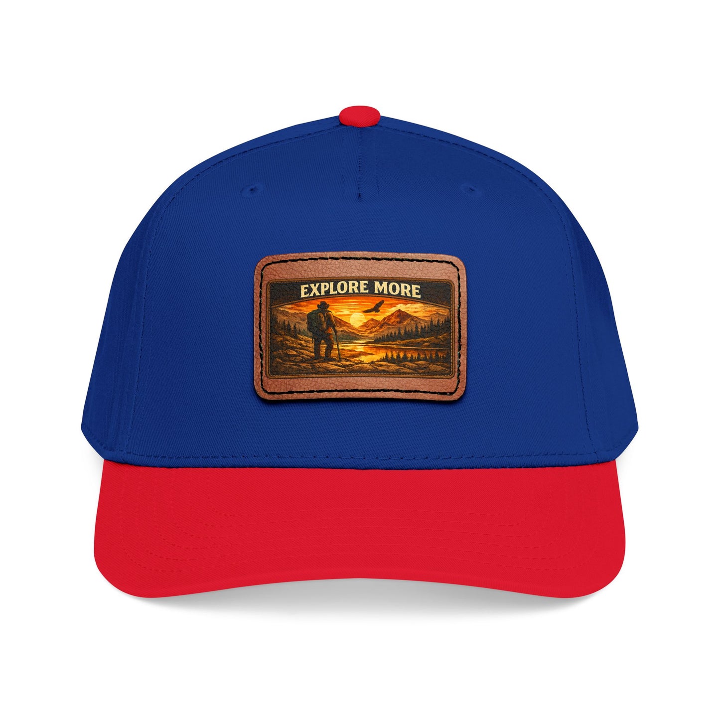 Explore More Leather Patch  — Outdoor Adventure Trucker Hat
