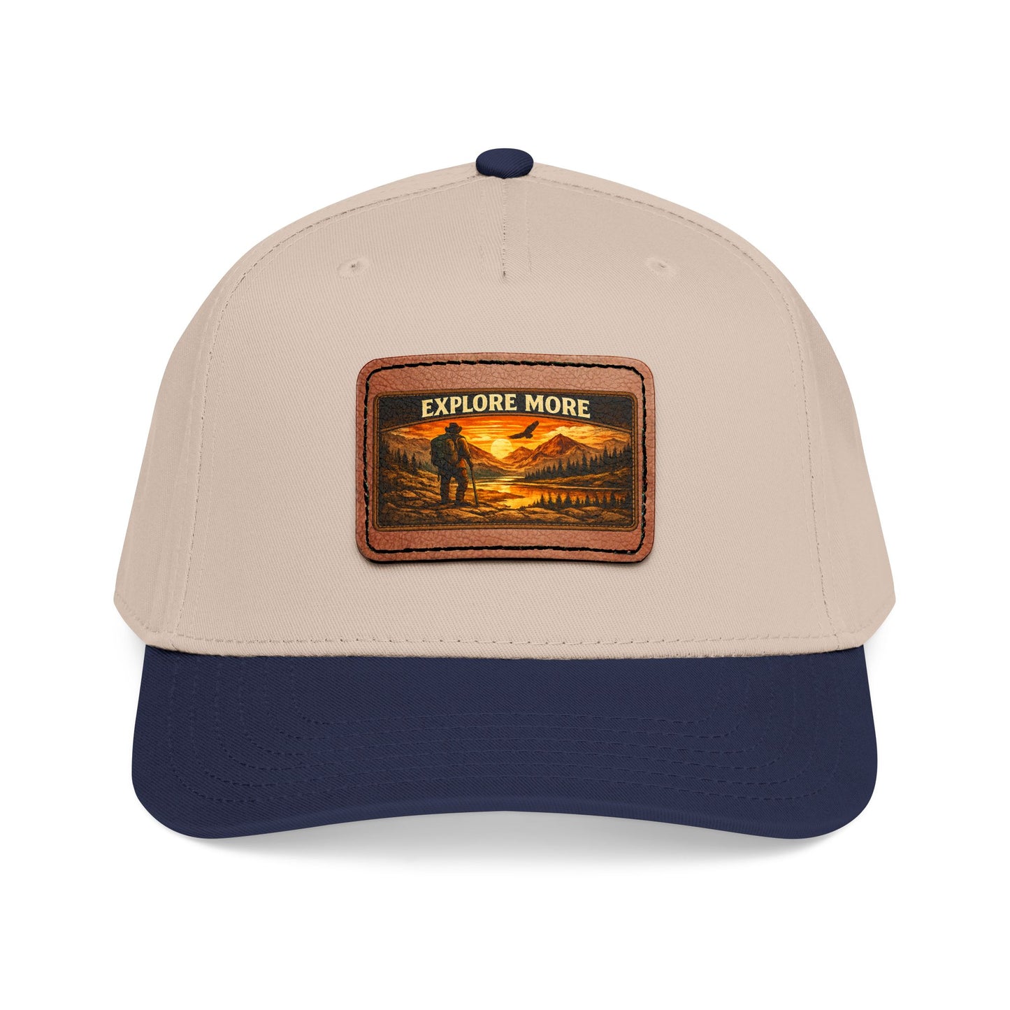 Explore More Leather Patch  — Outdoor Adventure Trucker Hat