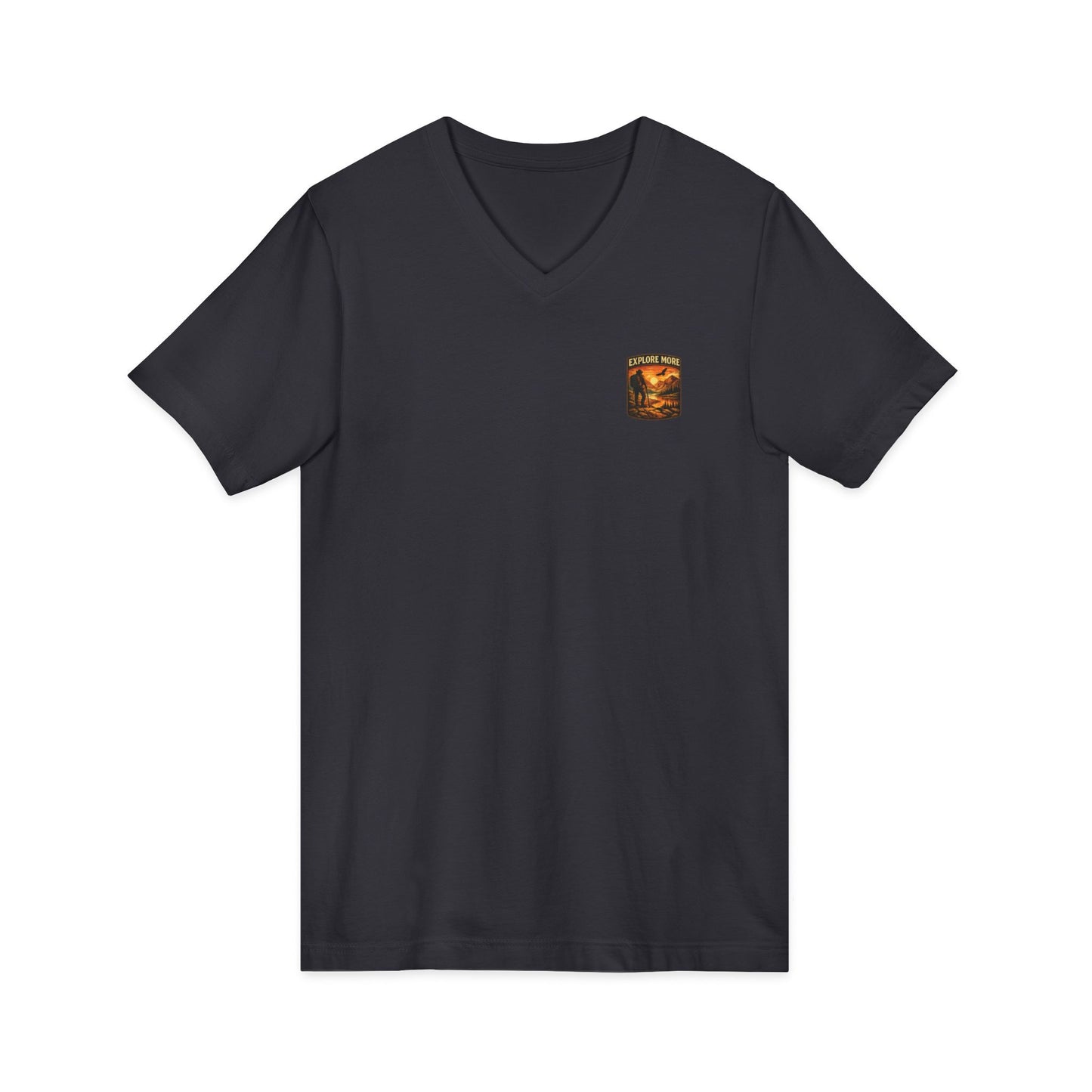 Explore More V-Neck Tee — Adventure Hiking Graphic Shirt
