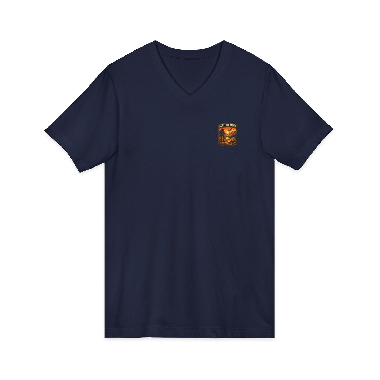 Explore More V-Neck Tee — Adventure Hiking Graphic Shirt
