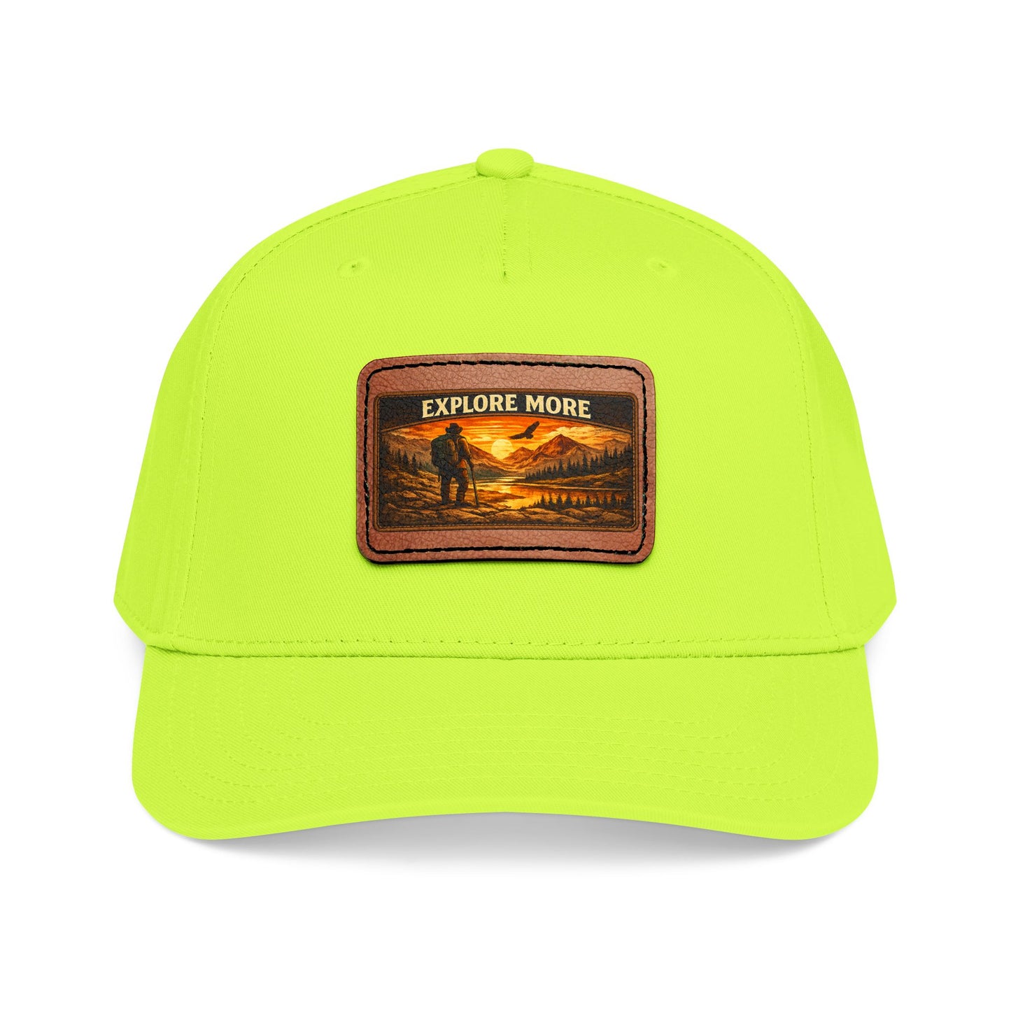 Explore More Leather Patch  — Outdoor Adventure Trucker Hat