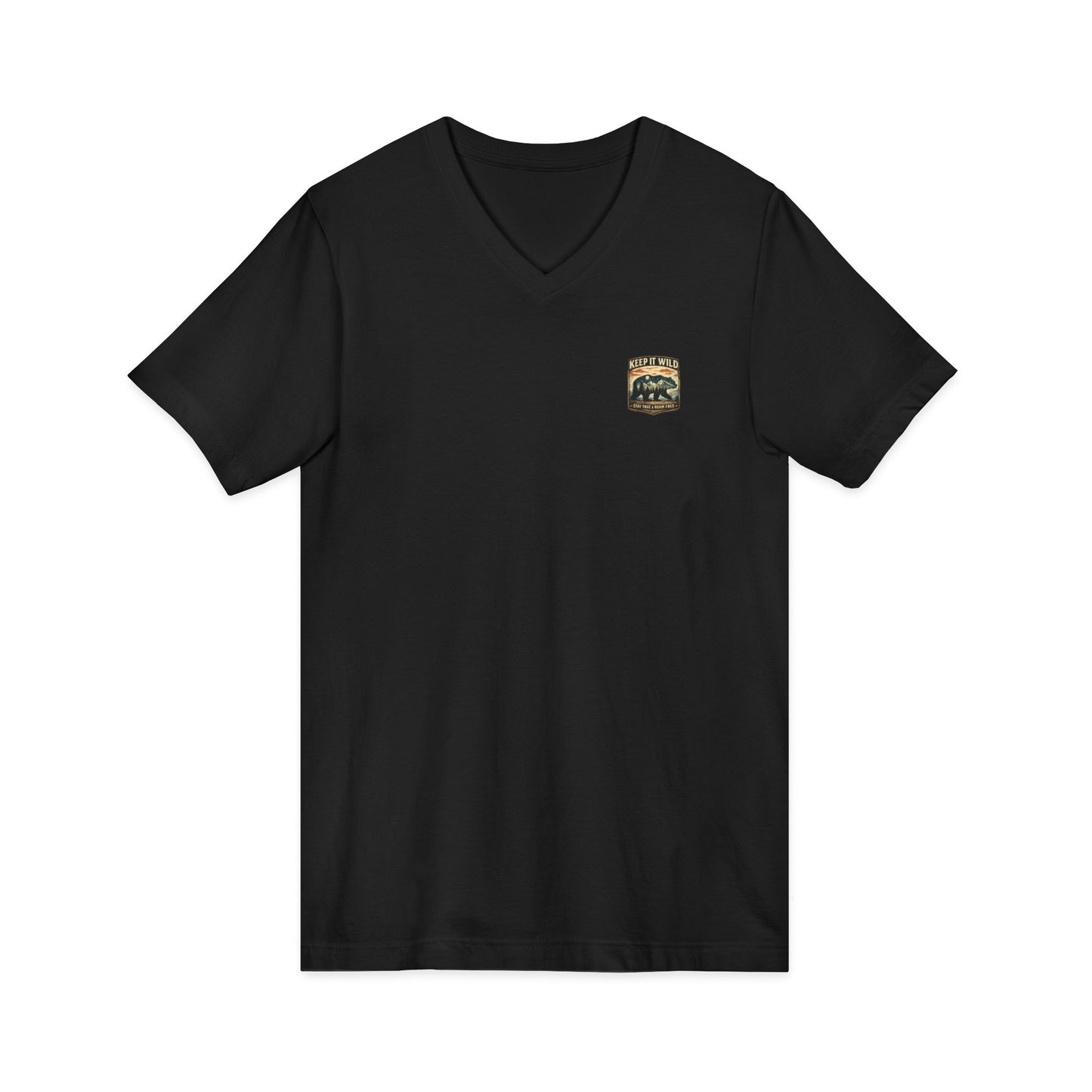 Keep It Wild V-Neck Tee — Bear Mountains 'Stay True & Roam Free' Outdoor T-Shirt