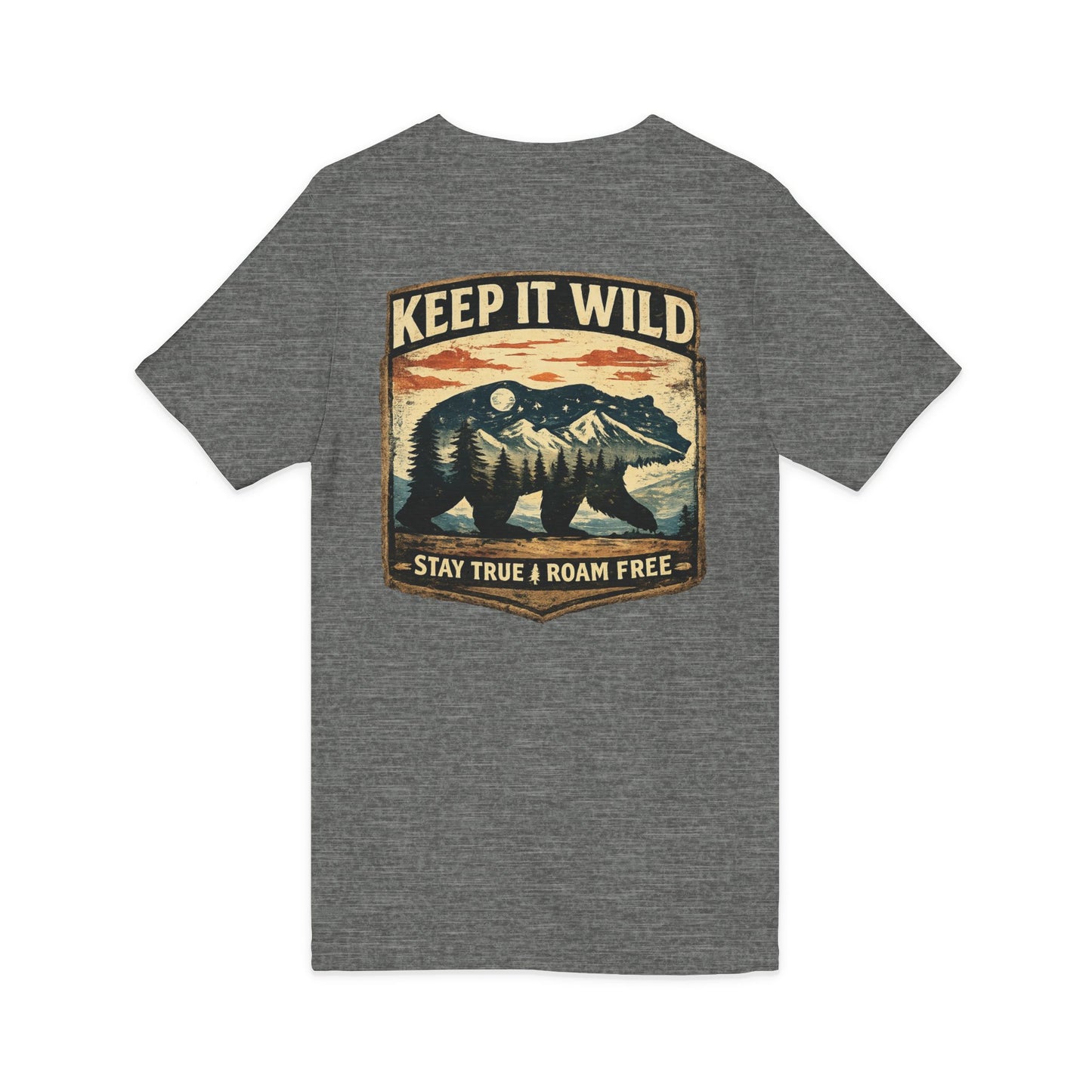 Keep It Wild V-Neck Tee — Bear Mountains 'Stay True & Roam Free' Outdoor T-Shirt
