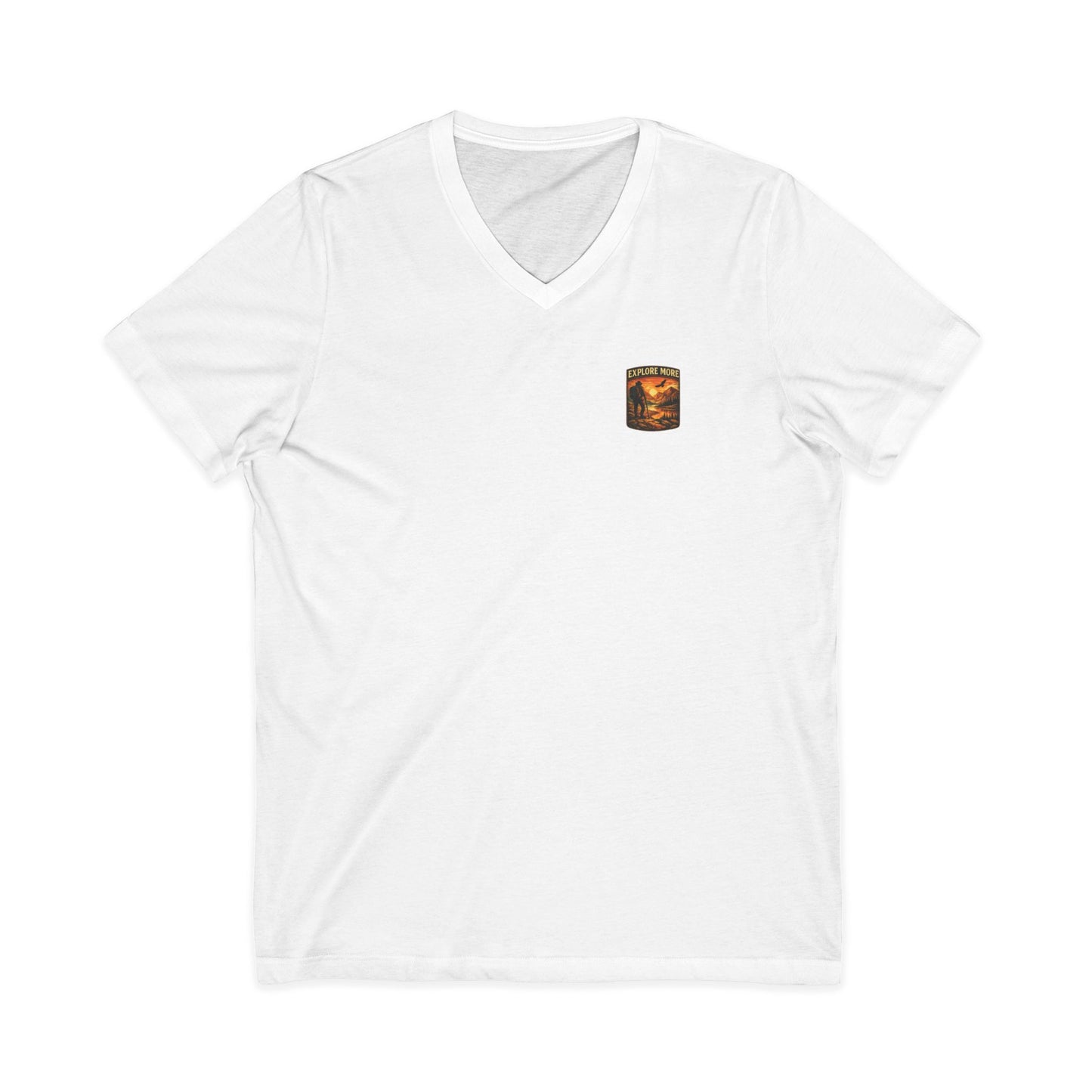 Explore More V-Neck Tee — Adventure Hiking Graphic Shirt