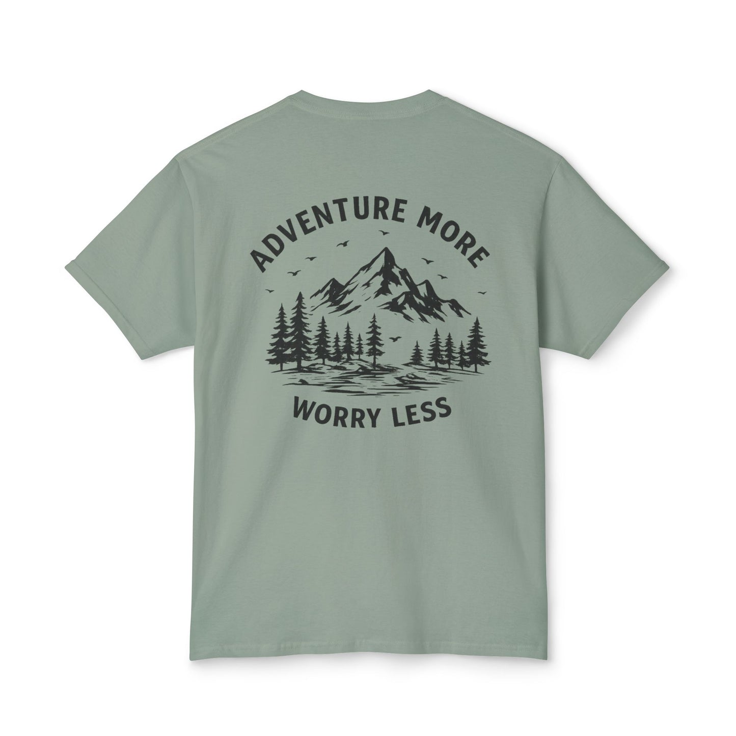 Adventure More, Worry Less Mountain Graphic T-Shirt