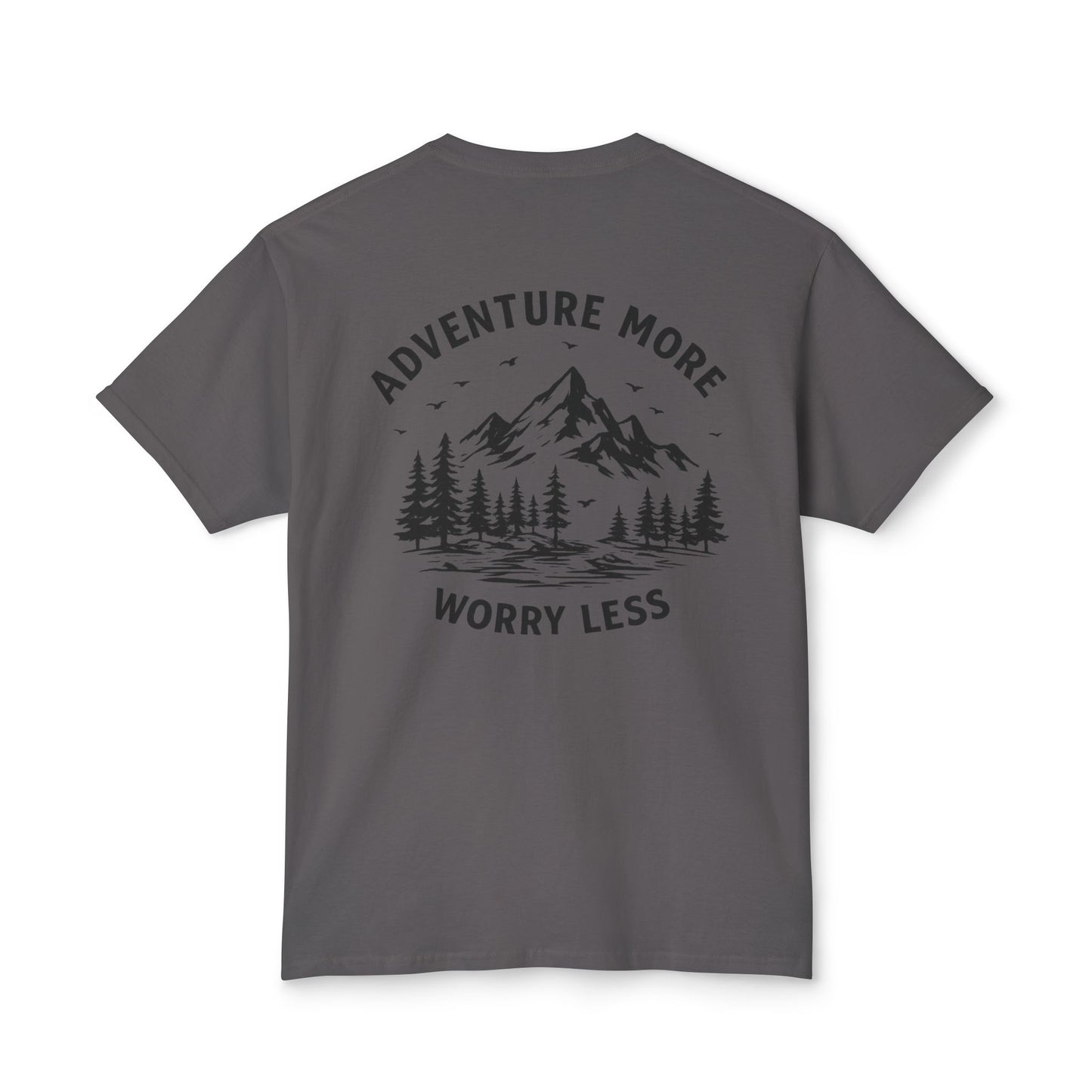 Adventure More, Worry Less Mountain Graphic T-Shirt