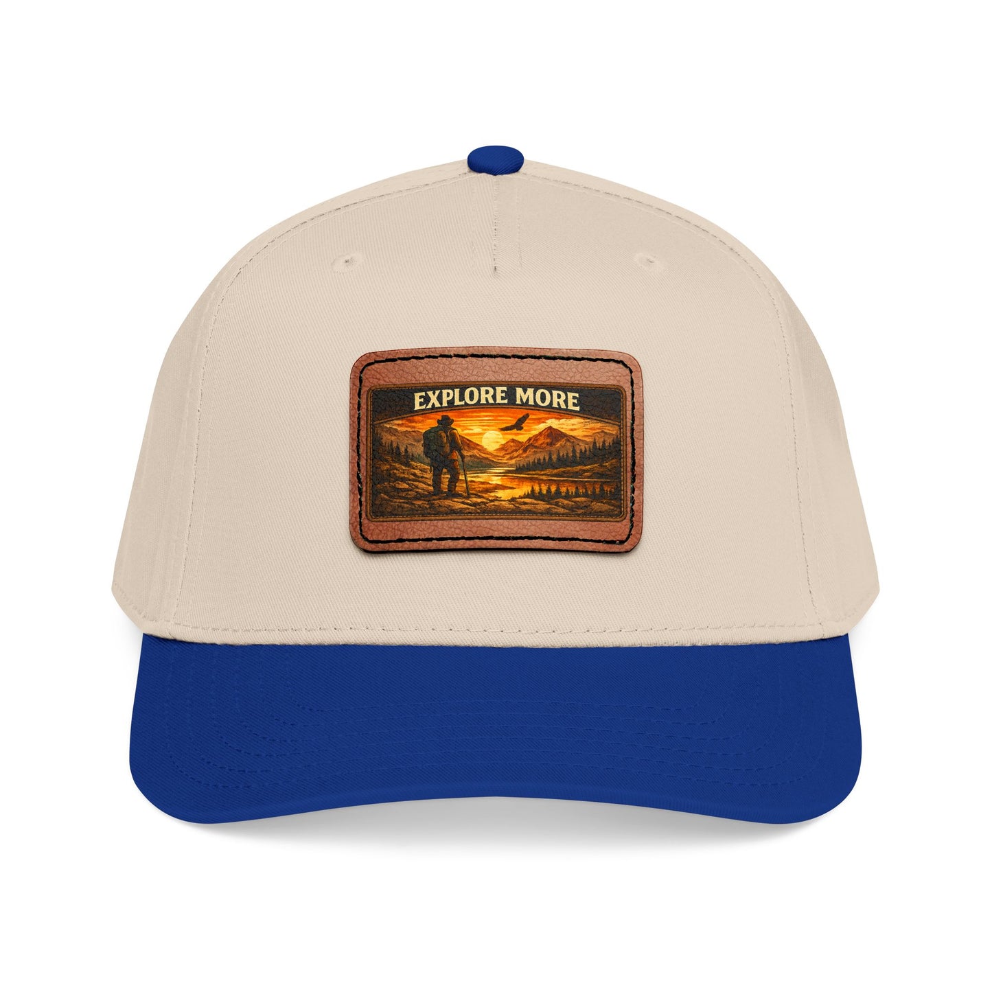 Explore More Leather Patch  — Outdoor Adventure Trucker Hat