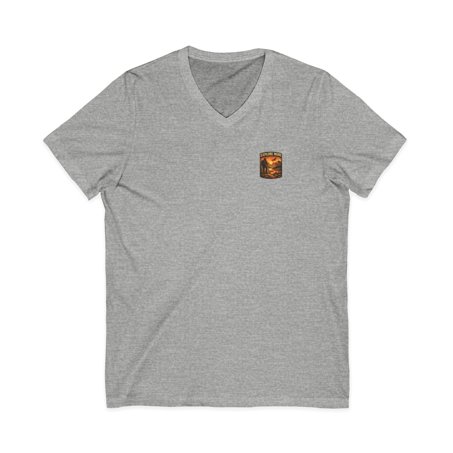 Explore More V-Neck Tee — Adventure Hiking Graphic Shirt