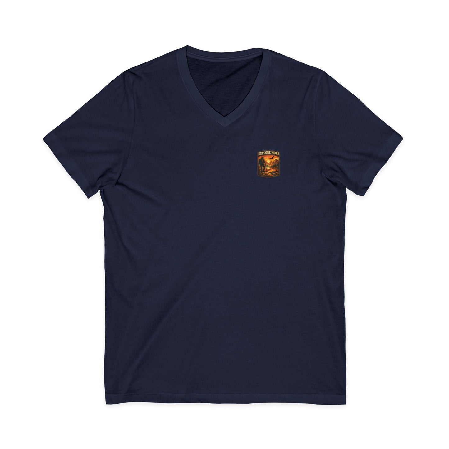 Explore More V-Neck Tee — Adventure Hiking Graphic Shirt