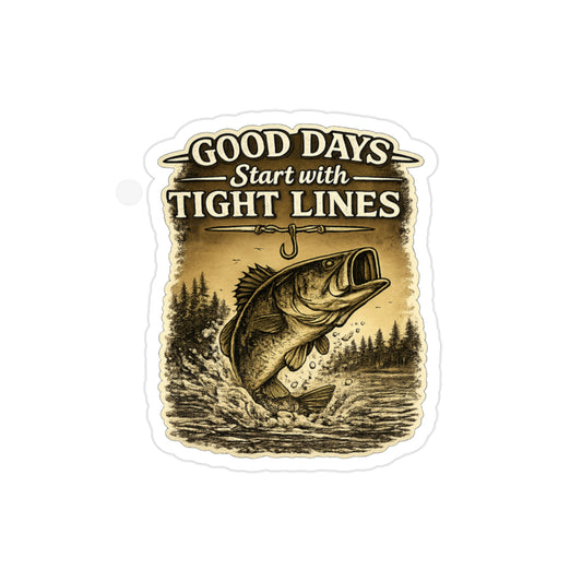 "Good Days Start with Tight Lines" Die-Cut Outdoor Vinyl