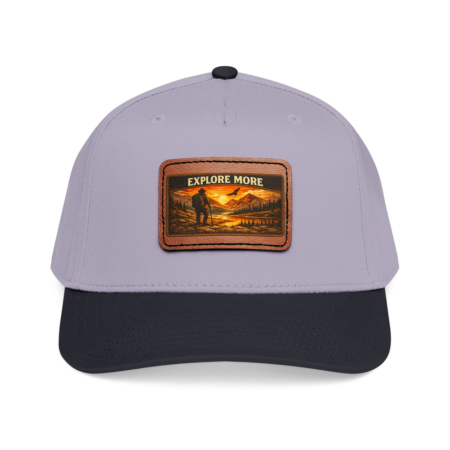 Explore More Leather Patch  — Outdoor Adventure Trucker Hat