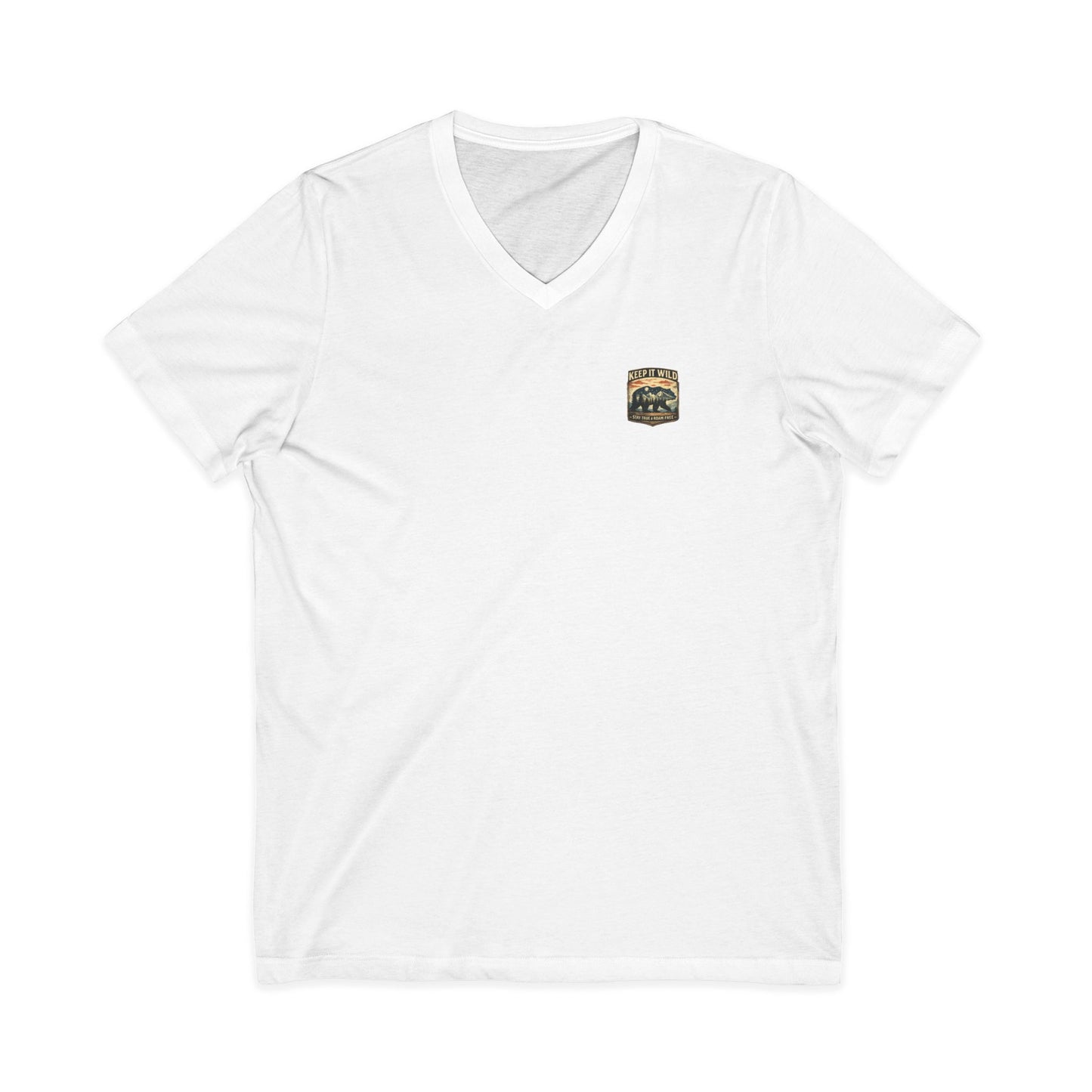 Keep It Wild V-Neck Tee — Bear Mountains 'Stay True & Roam Free' Outdoor T-Shirt