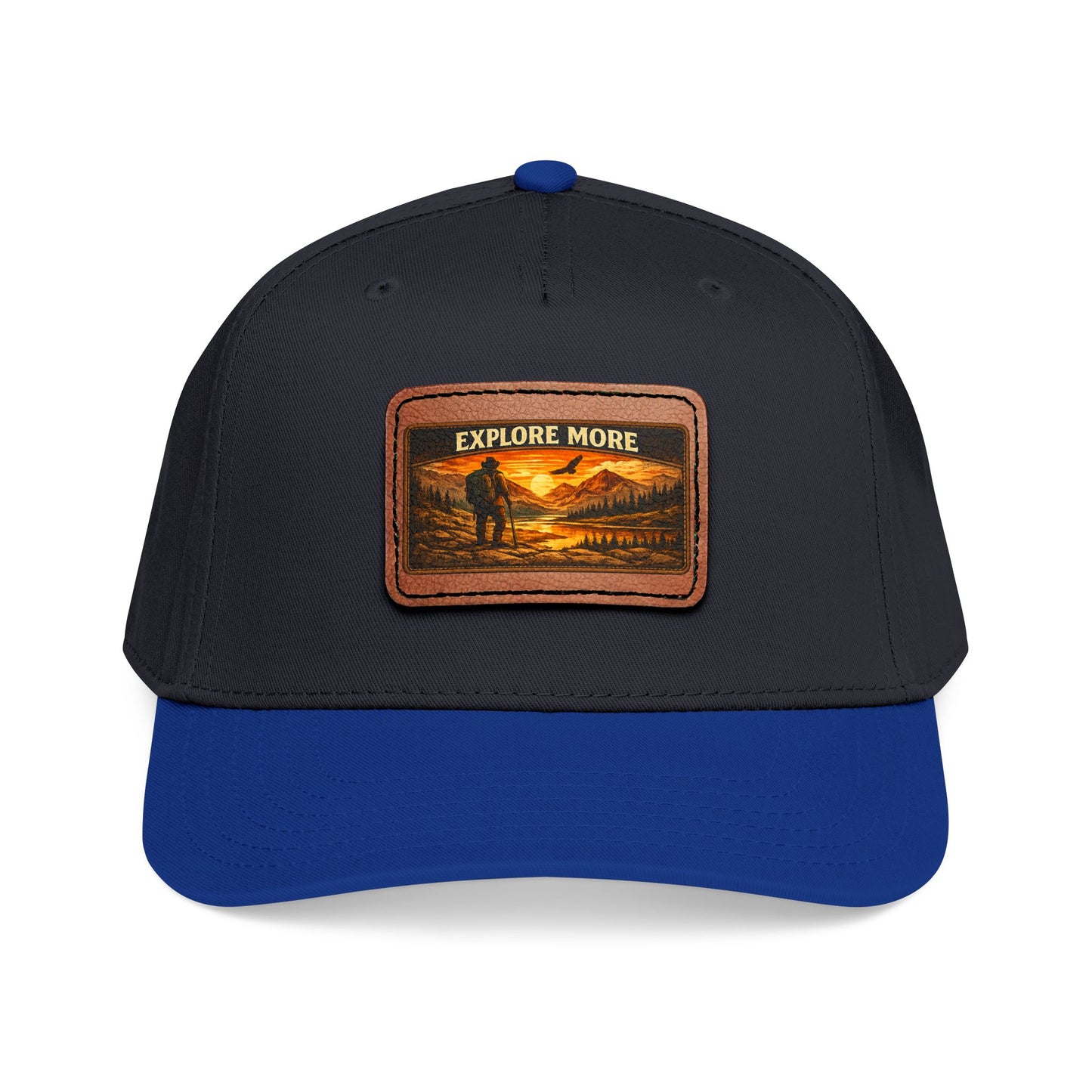 Explore More Leather Patch  — Outdoor Adventure Trucker Hat