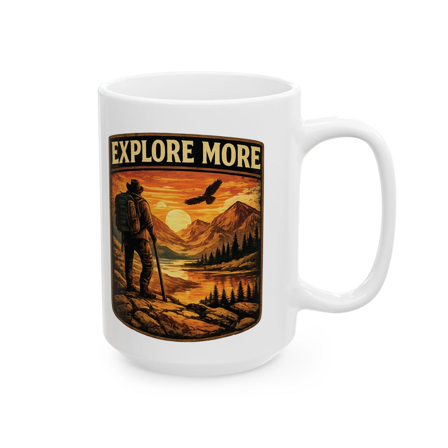 Explore More Ceramic Mug — Vintage Hiking Coffee Cup (11oz & 15oz)
