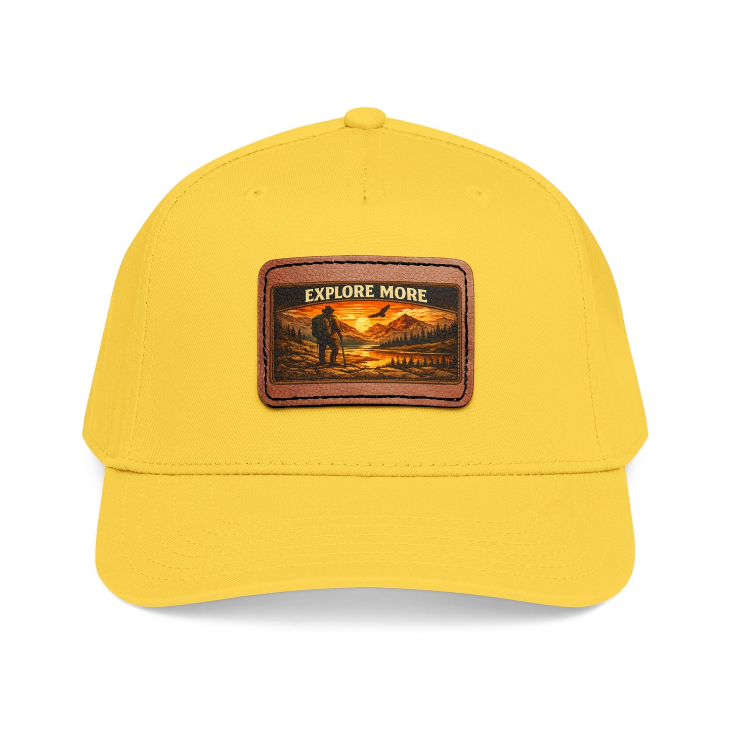 Explore More Leather Patch  — Outdoor Adventure Trucker Hat